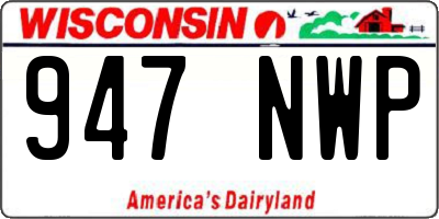 WI license plate 947NWP