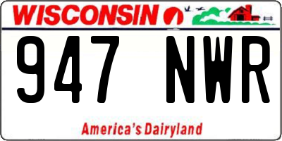 WI license plate 947NWR