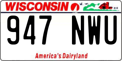 WI license plate 947NWU