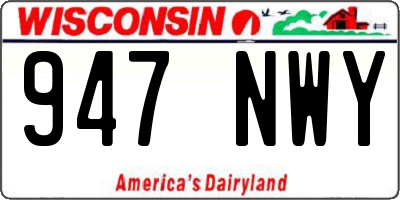 WI license plate 947NWY