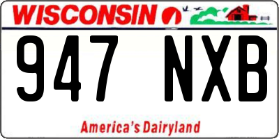 WI license plate 947NXB