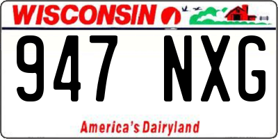 WI license plate 947NXG