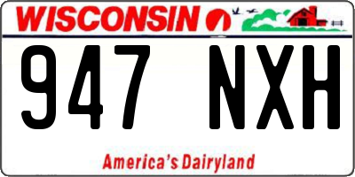 WI license plate 947NXH