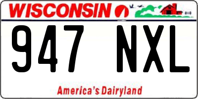 WI license plate 947NXL