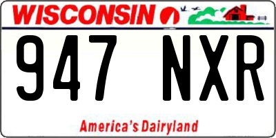 WI license plate 947NXR
