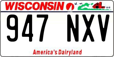 WI license plate 947NXV