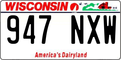 WI license plate 947NXW