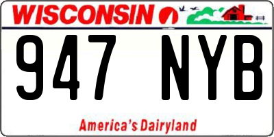 WI license plate 947NYB