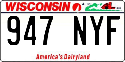 WI license plate 947NYF