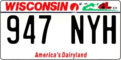 WI license plate 947NYH