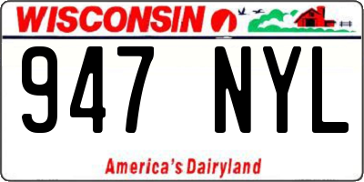 WI license plate 947NYL