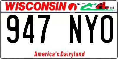 WI license plate 947NYO