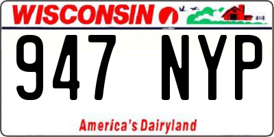 WI license plate 947NYP