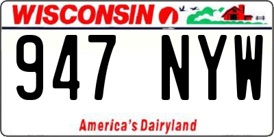 WI license plate 947NYW