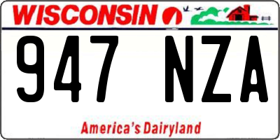 WI license plate 947NZA
