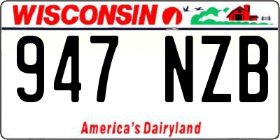 WI license plate 947NZB