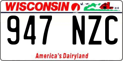 WI license plate 947NZC