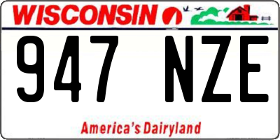 WI license plate 947NZE