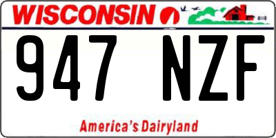 WI license plate 947NZF