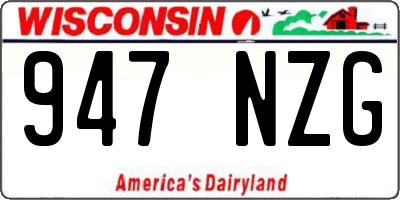WI license plate 947NZG
