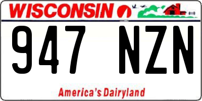 WI license plate 947NZN