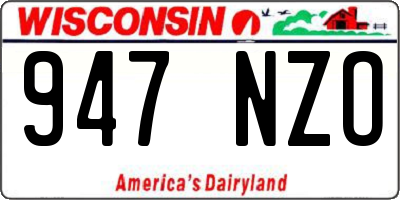WI license plate 947NZO