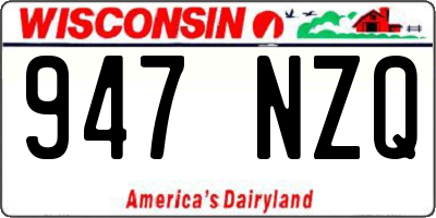 WI license plate 947NZQ