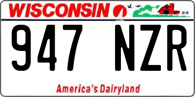 WI license plate 947NZR