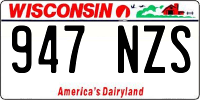 WI license plate 947NZS
