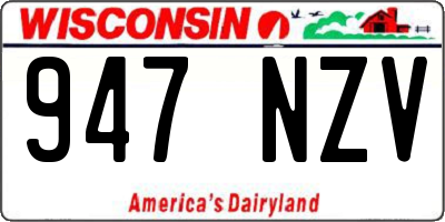 WI license plate 947NZV
