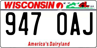 WI license plate 947OAJ