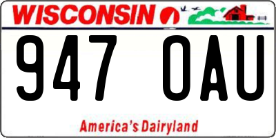 WI license plate 947OAU
