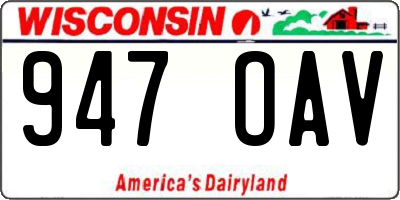 WI license plate 947OAV