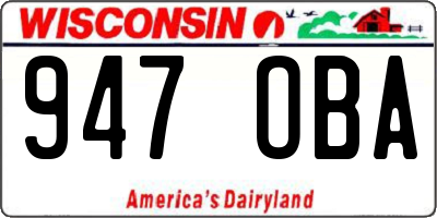 WI license plate 947OBA