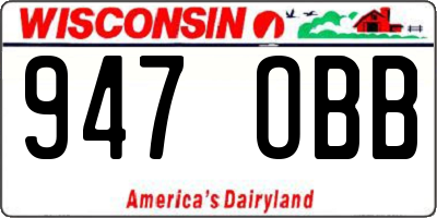 WI license plate 947OBB