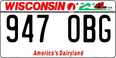 WI license plate 947OBG