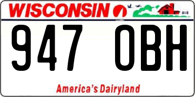 WI license plate 947OBH