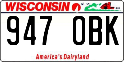 WI license plate 947OBK