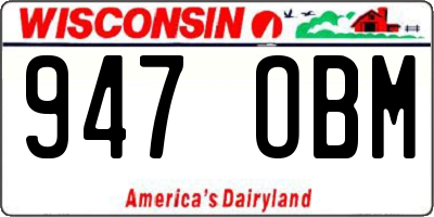 WI license plate 947OBM