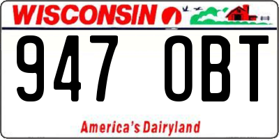WI license plate 947OBT