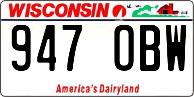 WI license plate 947OBW