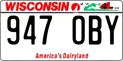 WI license plate 947OBY
