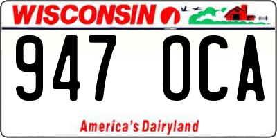 WI license plate 947OCA