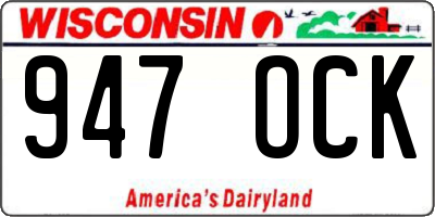 WI license plate 947OCK