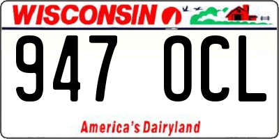 WI license plate 947OCL