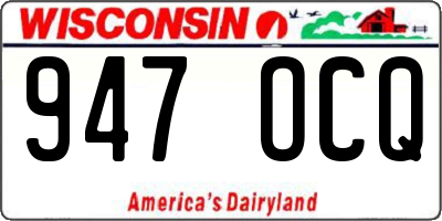WI license plate 947OCQ