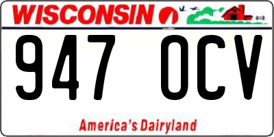 WI license plate 947OCV
