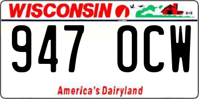 WI license plate 947OCW