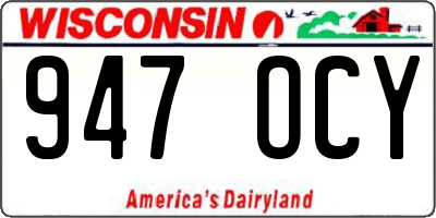 WI license plate 947OCY
