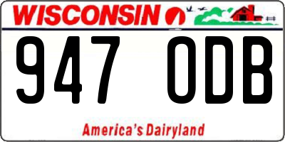 WI license plate 947ODB